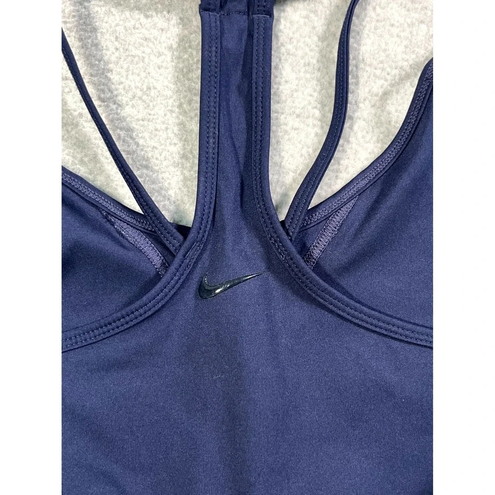 Nike Dri Fit Strappy Sports Bra Womens Medium Navy Blue‎ Activewear Yoga Gym